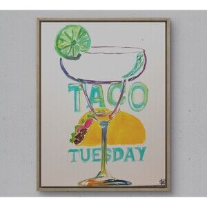 WS original taco tuesday painting 14X11 canvas acrylic abstract modern wall art